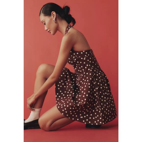 Anthropologie Maeve Square-Neck Fit and Flare Mini Dress - M